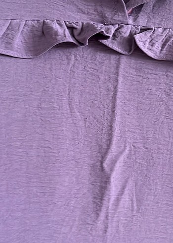 Parlak Mor V Yaka Düğmeli Kadın Gömlek - Görsel 2