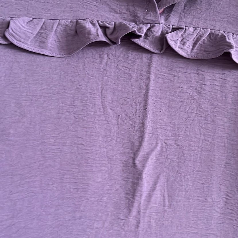 Parlak Mor V Yaka Düğmeli Kadın Gömlek - Görsel 2