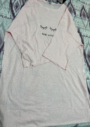 Pembe Pamuklu Kısa Kollu Tişört - Görsel 5