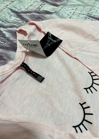 Pembe Pamuklu Kısa Kollu Tişört - Görsel 4