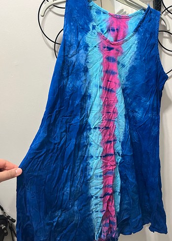 Renkli Batik Desenli elbise - Görsel 3