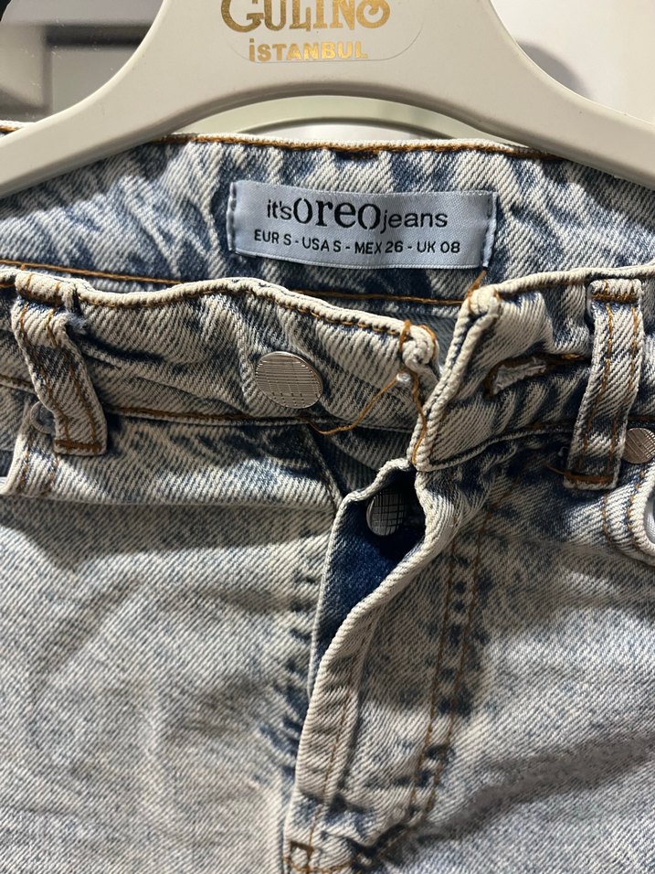 Yırtık Detaylı Uzun Mavi Denim etek - Görsel 2