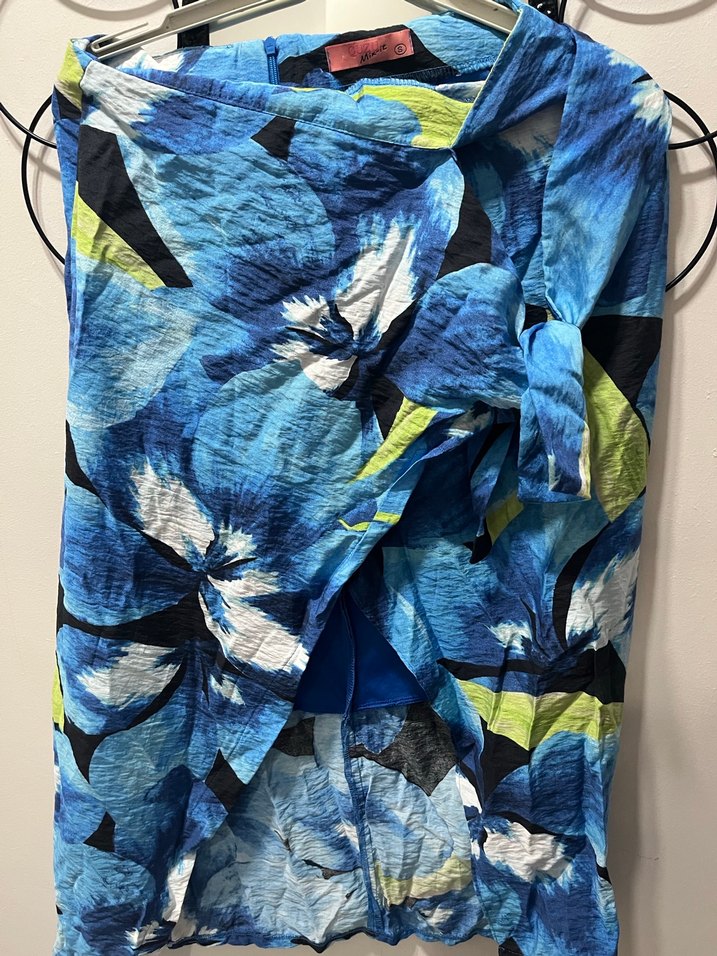 Koyu Mavi Batik Desenli Bohem etek - Görsel 2