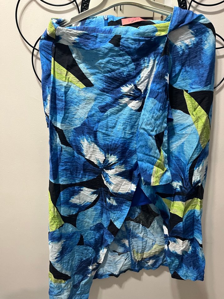 Koyu Mavi Batik Desenli Bohem etek - Görsel 5