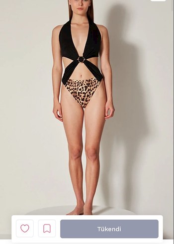 Leopar Desenli Siyah Kemerli Mini Mayo - Görsel 3