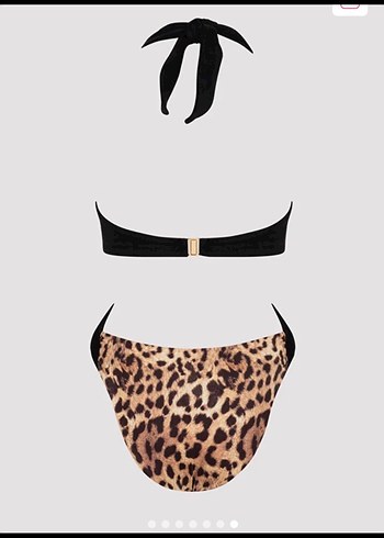 Leopar Desenli Siyah Kemerli Mini Mayo - Görsel 2