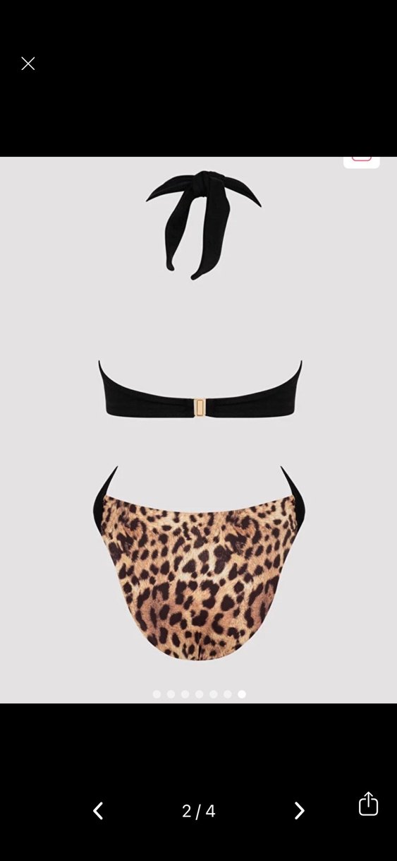 Leopar Desenli Siyah Kemerli Mini Mayo - Görsel 2