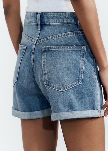 Zara mom jean şort - Görsel 2