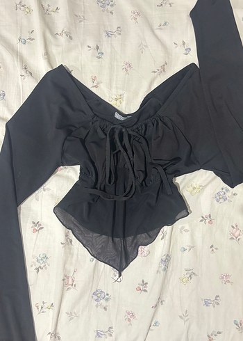 Trendyol & Milla Sifon Detayli Siyah Uzun Kollu Bluz Y2k