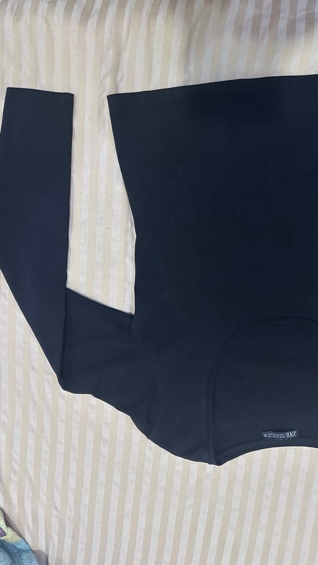 Siyah Pamuklu Kadın Uzun Kollu bluz - Görsel 4