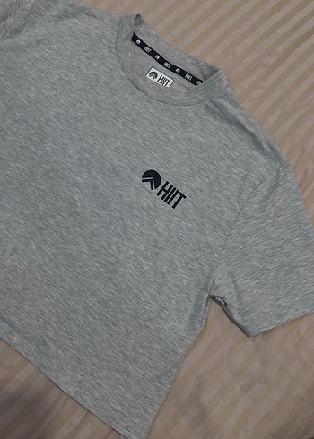 Gri Kadın Baskılı Crop Tişört - Görsel 3