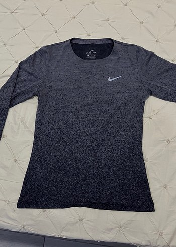 Nike Lacivert Melanj Uzun Kollu Spor Tisort