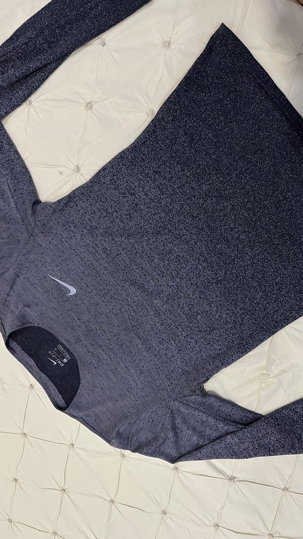 Nike Lacivert Melanj Uzun Kollu Spor Tişört — görsel 4/5