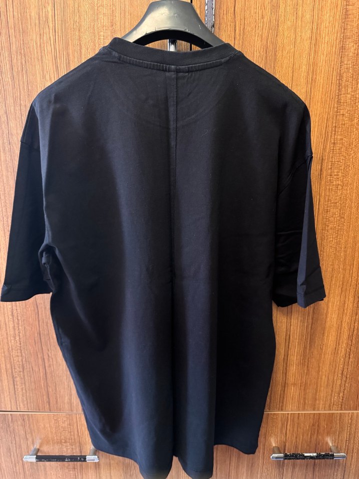 Erkek Siyah Salaş Bisiklet Yaka Tişört - Görsel 3