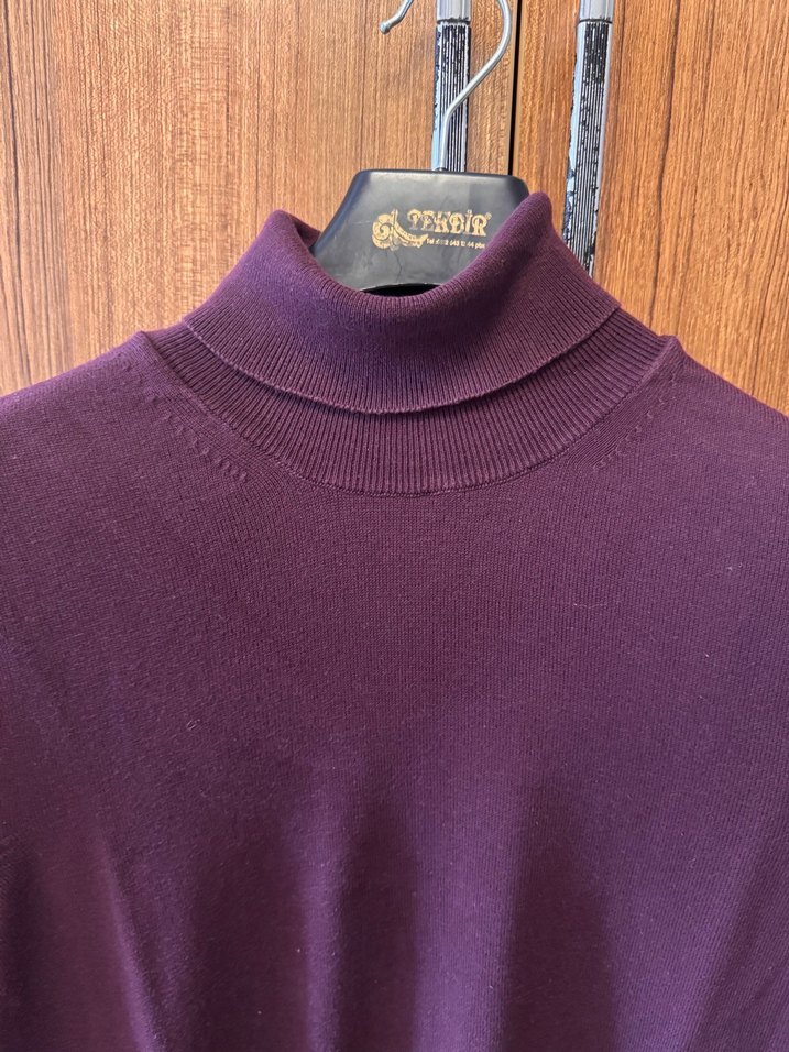 Bordo Erkek Boğazlı Kazak - Görsel 2