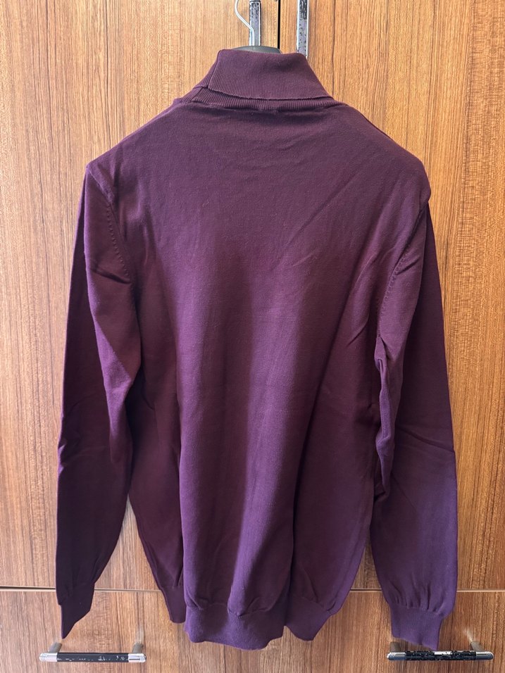 Bordo Erkek Boğazlı Kazak - Görsel 3