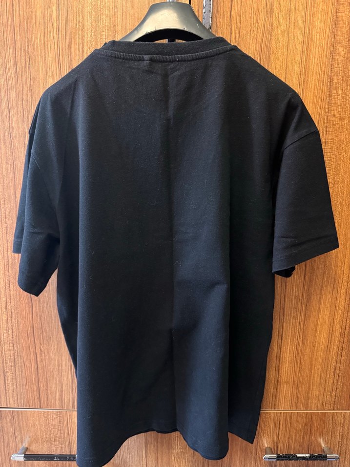 Siyah Baskılı Oversize Erkek Tişört - Görsel 3