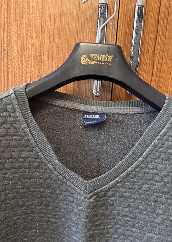 Gri Erkek V Yaka Uzun Kollu Triko Kazak - Görsel 2