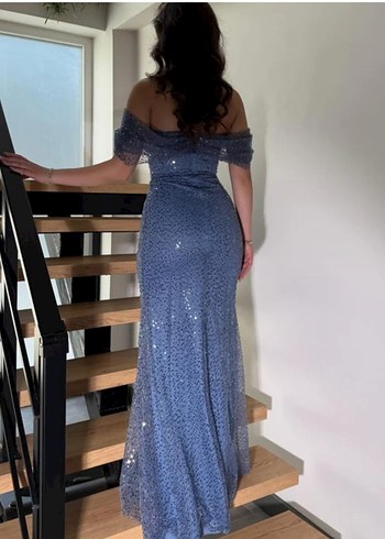 mavi uzun abiye 40 - Görsel 2