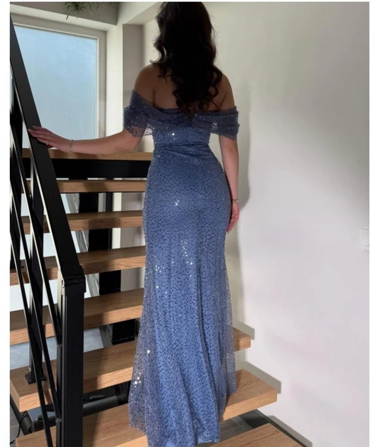 mavi uzun abiye 40 - Görsel 2