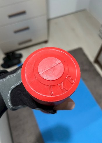 İki adet Kırmızı dambıl 1kg ve 2kg - Görsel 6