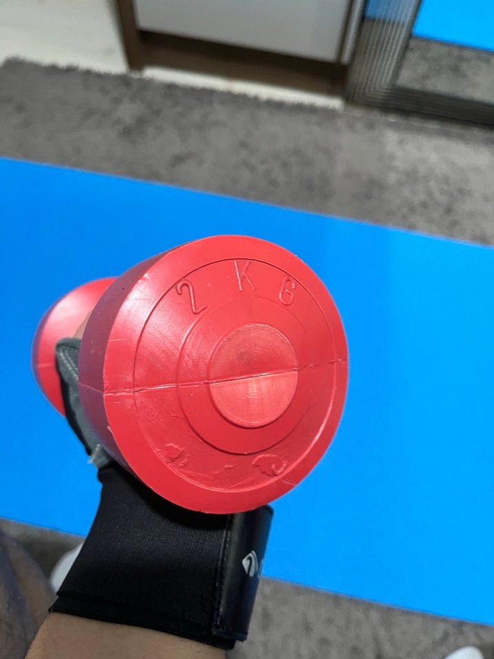 İki adet Kırmızı dambıl 1kg ve 2kg - Görsel 4