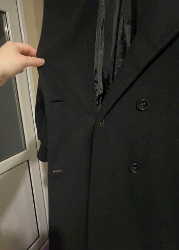 Diğer Siyah Çift Düğmeli bakon kol Kaban