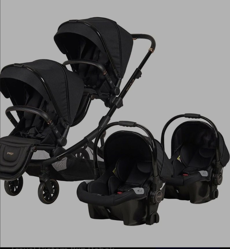 Siyah Çiftli Bebek Arabası - Görsel 3