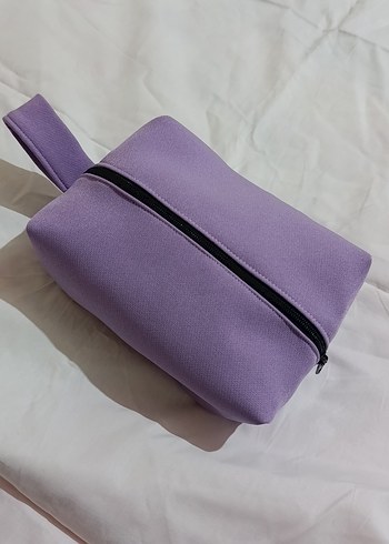 Fermuarlı Mor Kadın Makyaj Çantası - Görsel 2