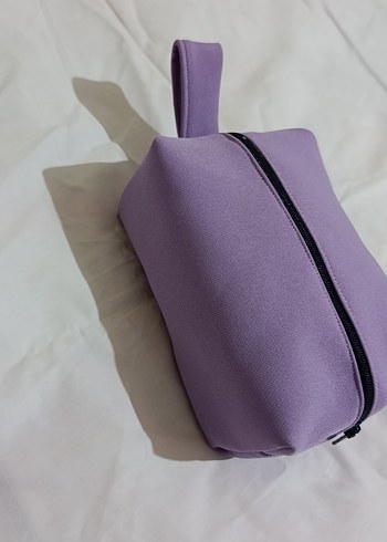 Fermuarlı Mor Kadın Makyaj Çantası - Görsel 4