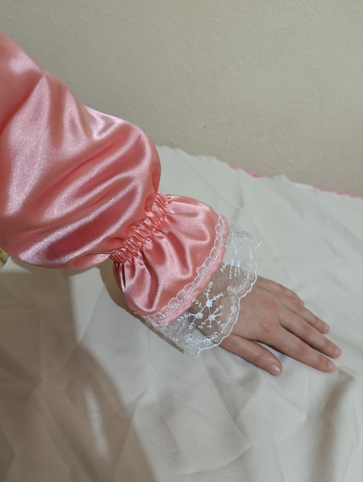 Pembe Dantel saten namaz kolukları - Görsel 4