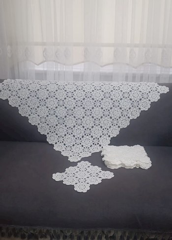 El işi Beyaz Dantel Örtü - Görsel 2