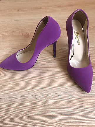 Nubuk eflatun stiletto