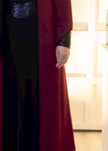 Bordo Uzun Kollu Gotik Kadın Elbisesi - Görsel 2