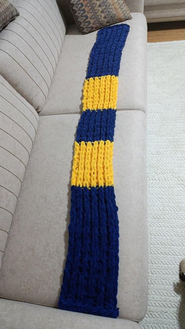 Çizgili Erkek Atkı, Midi Boy, Çok Renkli - Görsel 2