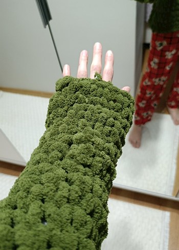 Kadın Yeşil Örgü Hırka - Görsel 3