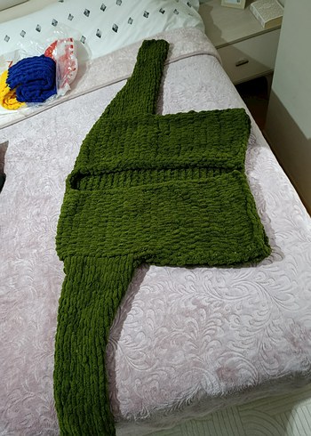 Kadın Yeşil Örgü Hırka - Görsel 5