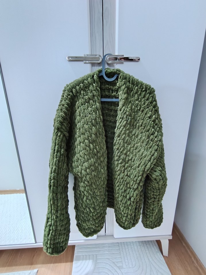 Kadın Yeşil Örgü Hırka - Görsel 4