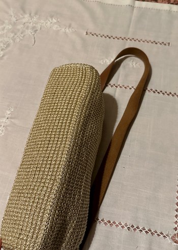 Bej Makrome Örgü Bohem Kadın Çanta - Görsel 4