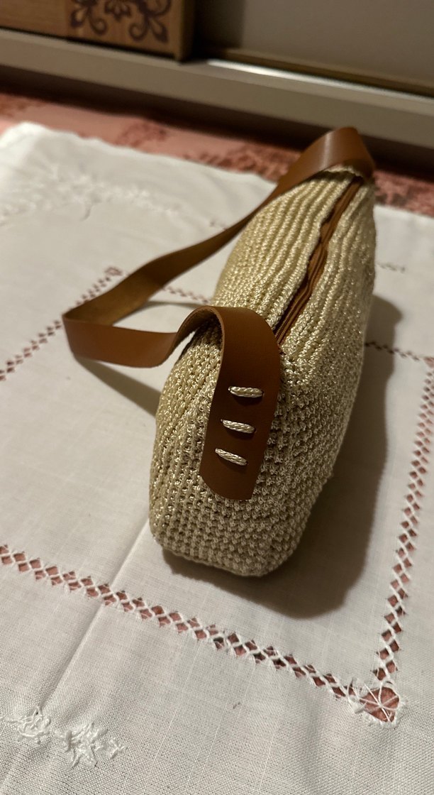 Bej Makrome Örgü Bohem Kadın Çanta - Görsel 2