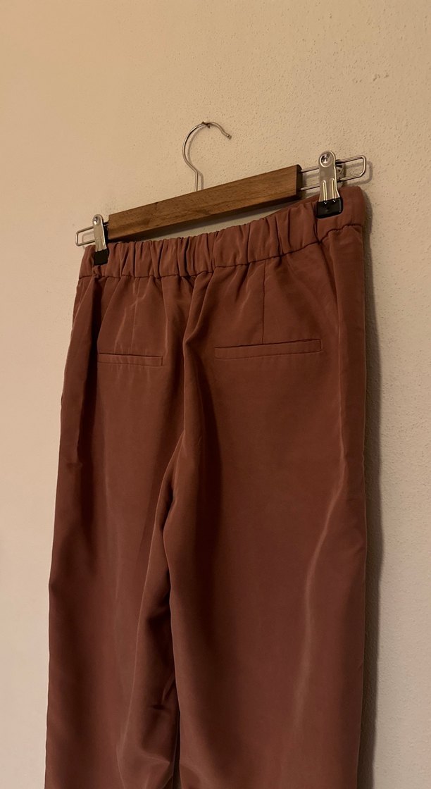 Mango Gül Kurusu Midi Modal Kadın Kumaş Pantolon - Görsel 4