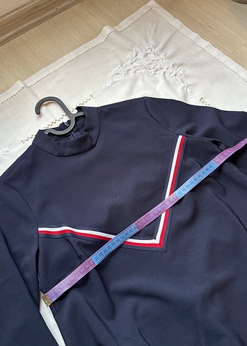 Hakim Yaka Lacivert Midi Elbise - Görsel 5