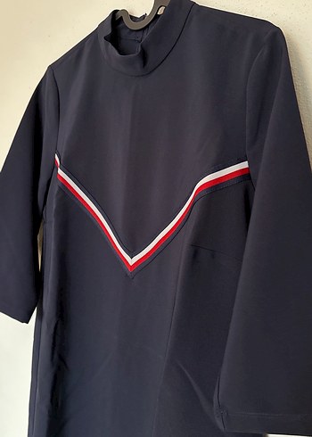 Hakim Yaka Lacivert Midi Elbise - Görsel 2