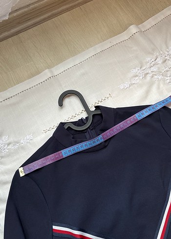 Hakim Yaka Lacivert Midi Elbise - Görsel 4