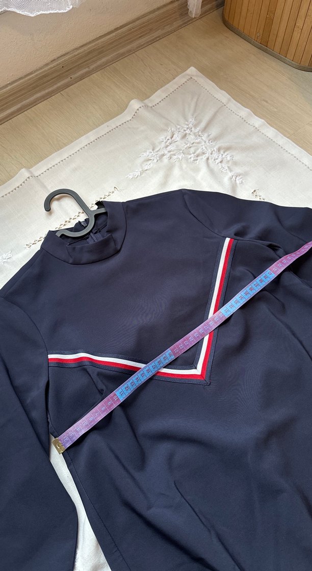 Hakim Yaka Lacivert Midi Elbise - Görsel 5