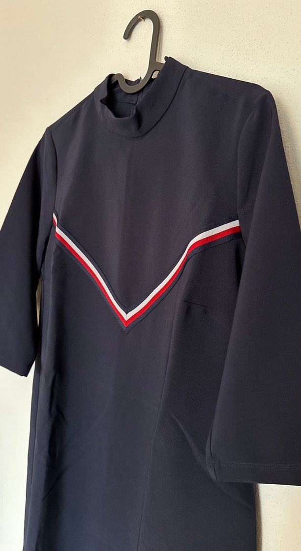 Hakim Yaka Lacivert Midi Elbise - Görsel 2