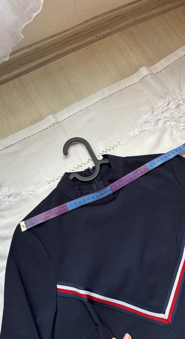 Hakim Yaka Lacivert Midi Elbise - Görsel 4