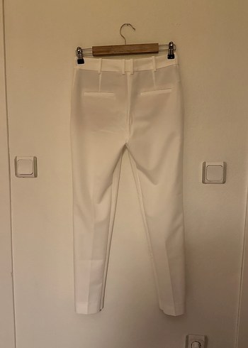 Mango Beyaz Kadın Kumaş Pantolon Midi Boy - Görsel 2