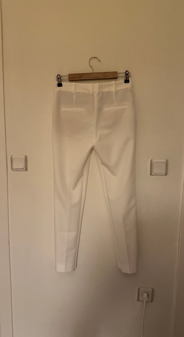 Mango Beyaz Kadın Kumaş Pantolon Midi Boy - Görsel 2