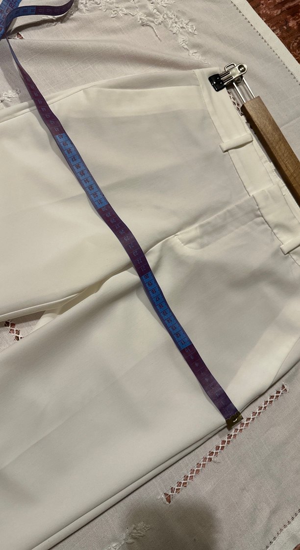 Mango Beyaz Kadın Kumaş Pantolon Midi Boy - Görsel 4